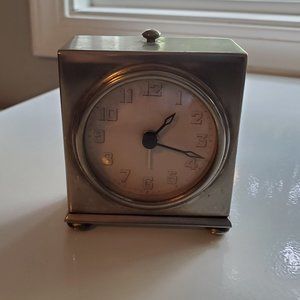 Pottery Barn Silver Clock - Home Decor